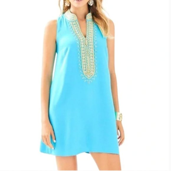Lilly Pulitzer Dresses & Skirts - Lilly Pulitzer Blue Ibiza Jane Shift Casual Dress Size 6